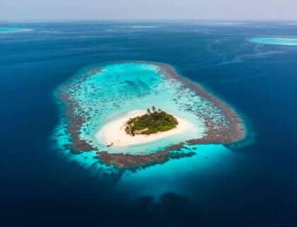 vue aérienne Maldives